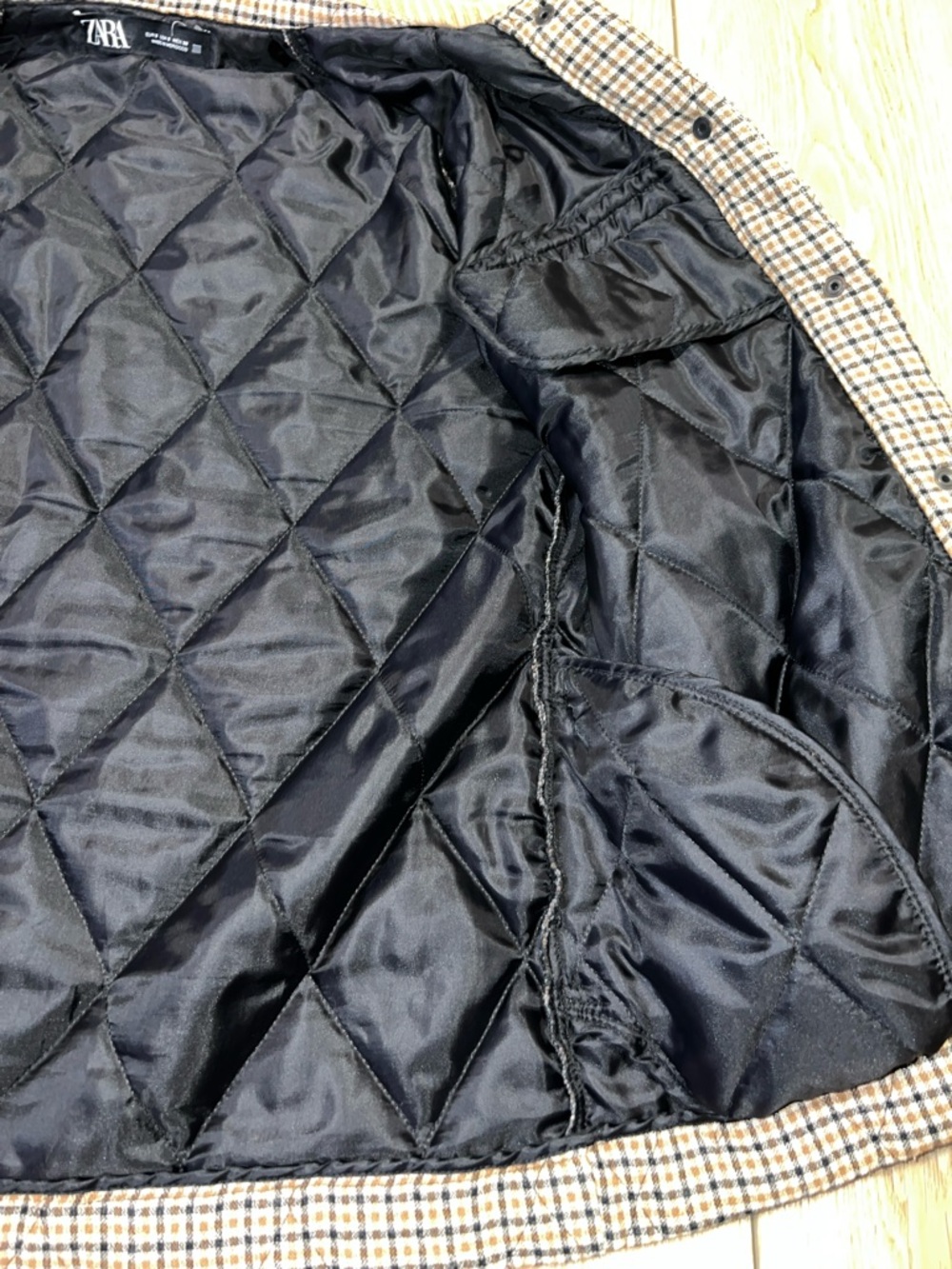 Zara Checked Shirt Jacket with Tan Corduroy Collar - Picture 16 of 16
